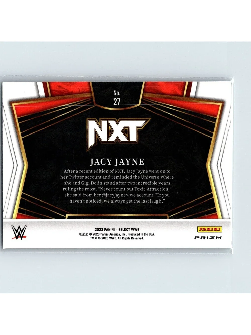 2023 Panini Select WWE Jacy Jayne #27 Snapshots Silver NXT